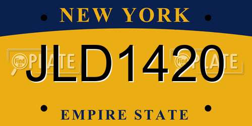JLD1420 New York License Plate