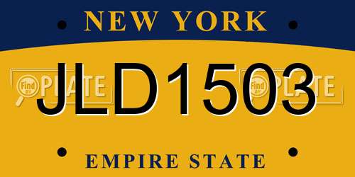 JLD1503 New York License Plate