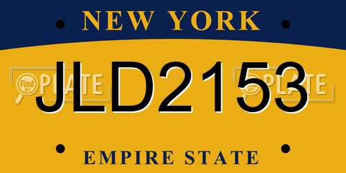 JLD2153 New York License Plate