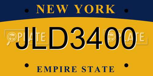 JLD3400 New York License Plate