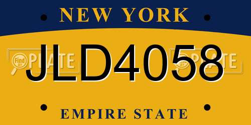JLD4058 New York License Plate