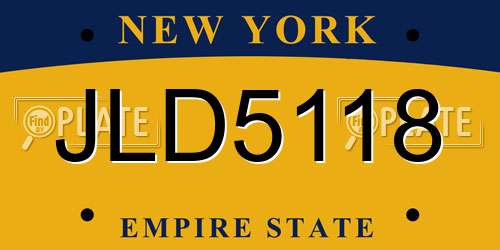 JLD5118 New York License Plate