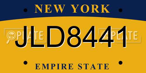 JLD8441 New York License Plate