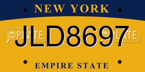 JLD8697 New York License Plate