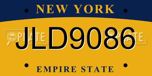 JLD9086 New York License Plate