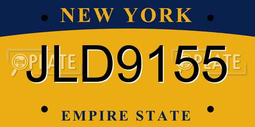 JLD9155 New York License Plate