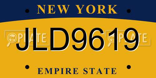JLD9619 New York License Plate