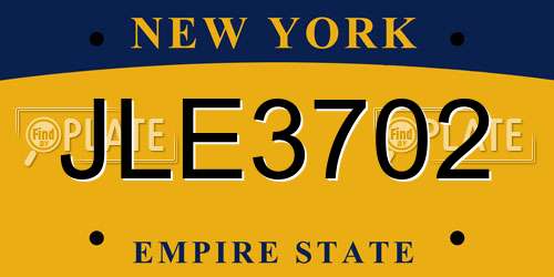 JLE3702 New York License Plate