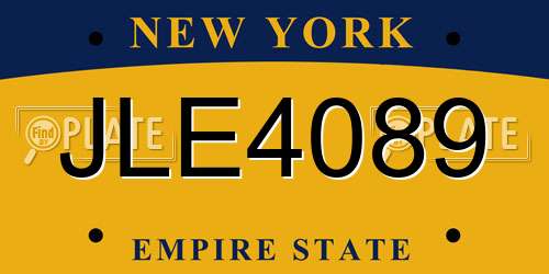 JLE4089 New York License Plate