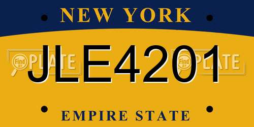 JLE4201 New York License Plate