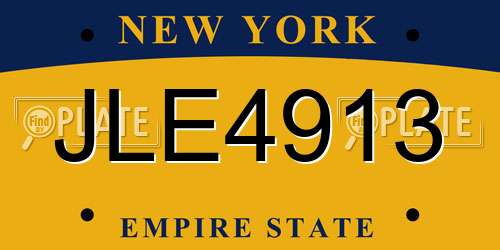 JLE4913 New York License Plate