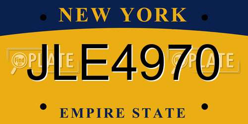 JLE4970 New York License Plate