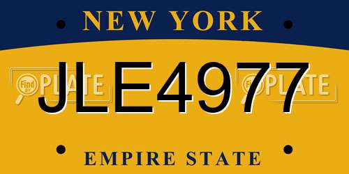 JLE4977 New York License Plate
