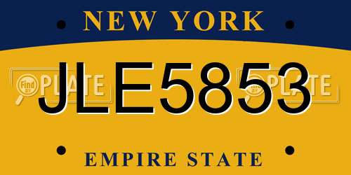 JLE5853 New York License Plate