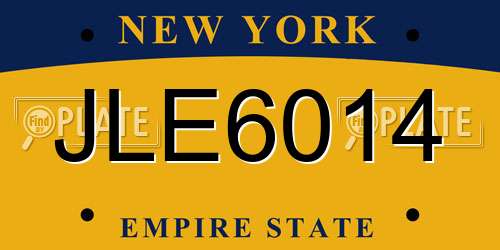 JLE6014 New York License Plate