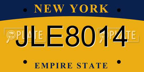 JLE8014 New York License Plate