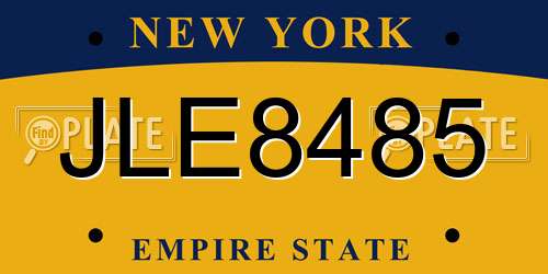 JLE8485 New York License Plate