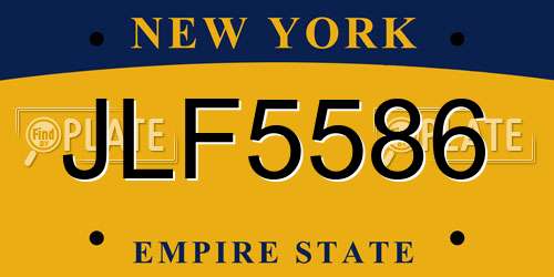 JLF5586 New York License Plate