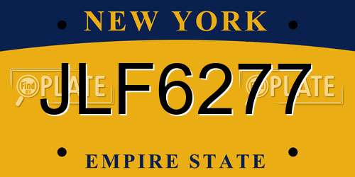 JLF6277 New York License Plate