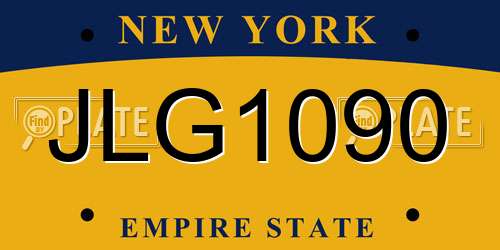 JLG1090 New York License Plate