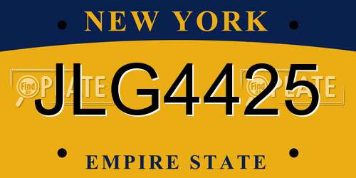 JLG4425 New York License Plate