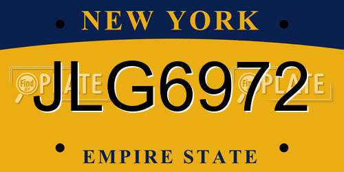 JLG6972 New York License Plate