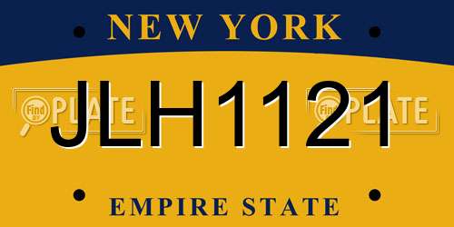 JLH1121 New York License Plate