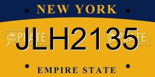 JLH2135 New York License Plate