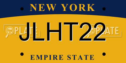 JLHT22 New York License Plate