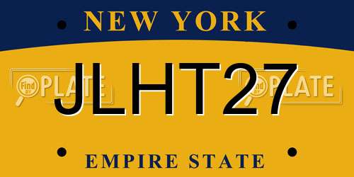 JLHT27 New York License Plate
