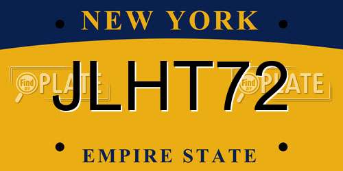JLHT72 New York License Plate