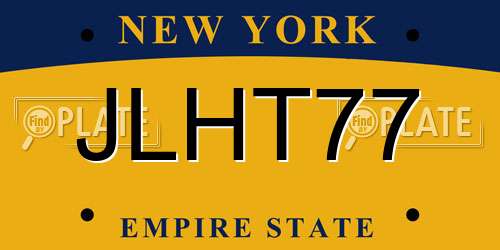 JLHT77 New York License Plate