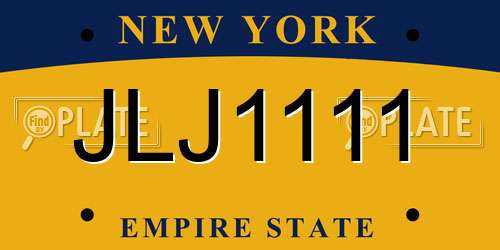 JLJ1111 New York License Plate