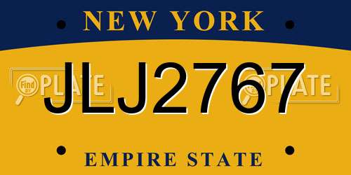 JLJ2767 New York License Plate