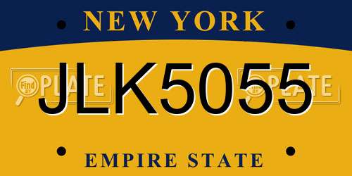 JLK5055 New York License Plate