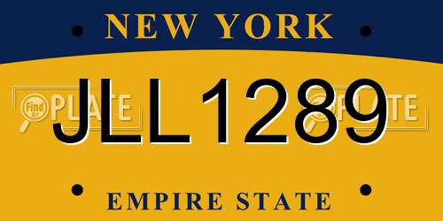 JLL1289 New York License Plate