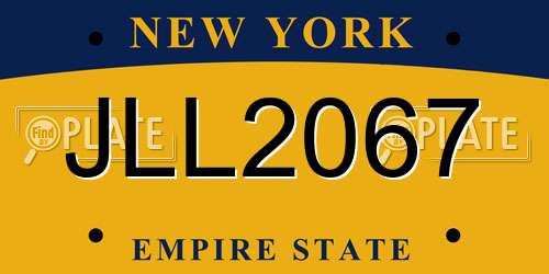 JLL2067 New York License Plate