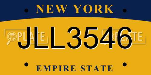 JLL3546 New York License Plate