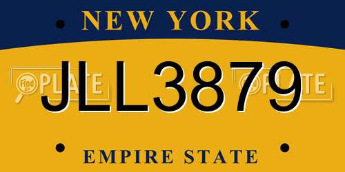 JLL3879 New York License Plate