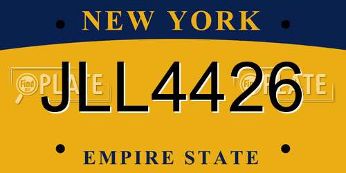 JLL4426 New York License Plate