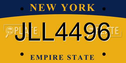 JLL4496 New York License Plate