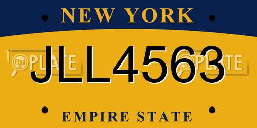 JLL4563 New York License Plate