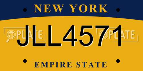 JLL4571 New York License Plate