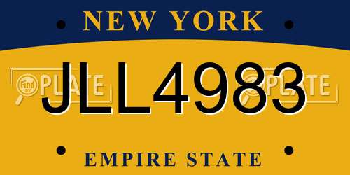 JLL4983 New York License Plate