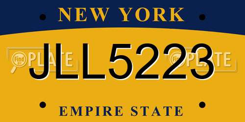 JLL5223 New York License Plate