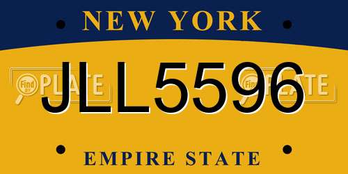 JLL5596 New York License Plate