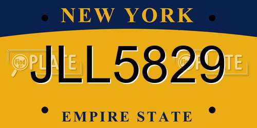 JLL5829 New York License Plate