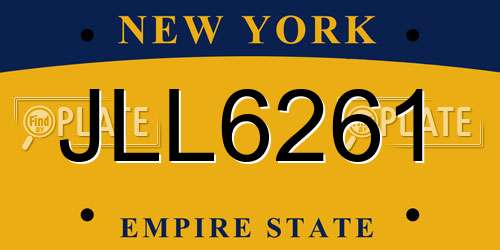 JLL6261 New York License Plate