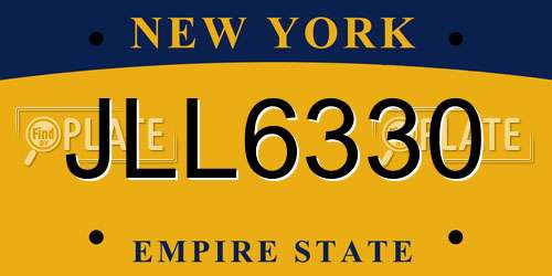 JLL6330 New York License Plate