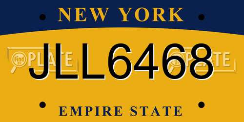 JLL6468 New York License Plate